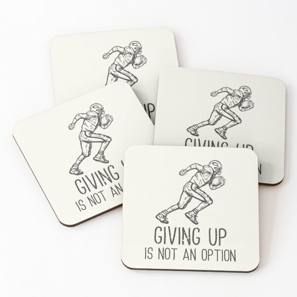 Item preview, T-shirt Design Slogan Typography Giving Up Is Option with American Football Player Running Vintage Illustration designed and sold by Peekonet.