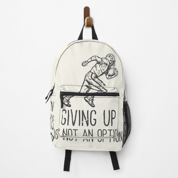 Item preview, T-shirt Design Slogan Typography Giving Up Is Option with American Football Player Running Vintage Illustration designed and sold by Peekonet.