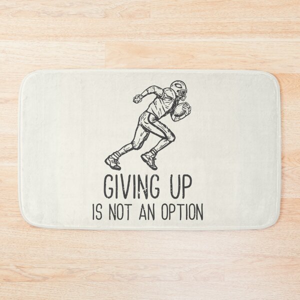 Item preview, T-shirt Design Slogan Typography Giving Up Is Option with American Football Player Running Vintage Illustration designed and sold by Peekonet.