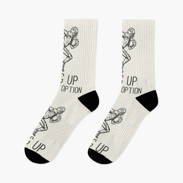 Item preview, T-shirt Design Slogan Typography Giving Up Is Option with American Football Player Running Vintage Illustration designed and sold by Peekonet.