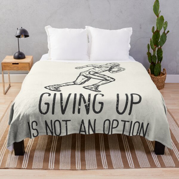 Item preview, T-shirt Design Slogan Typography Giving Up Is Option with American Football Player Running Vintage Illustration designed and sold by Peekonet.