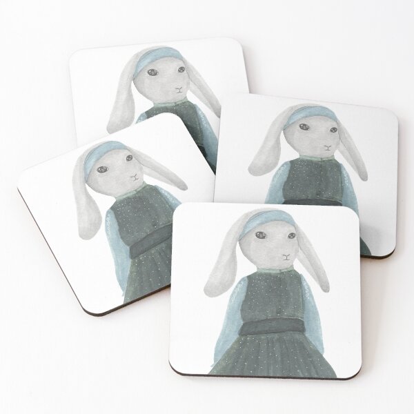 Item preview, Hand drawn gray rabbit in dress designed and sold by Galina Lyapina.