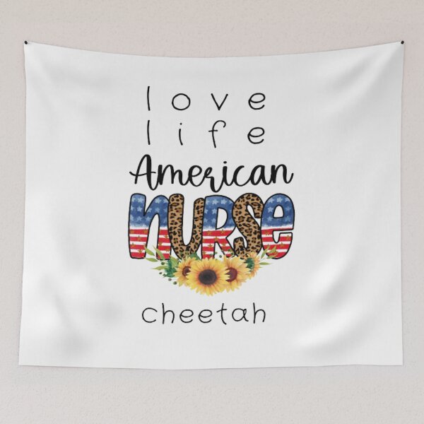 Item preview, love nurse life cheetah,american nurse,funny girlfriend gift designed and sold by Ammar-the-goat.