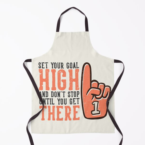 Item preview, T-shirt Design Slogan Typography Set Your Goal High Don't Stop Until You Get There with Number One Cheering Gloves Vintage Illustration designed and sold by Peekonet.