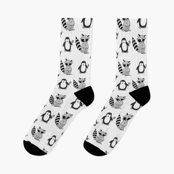 Item preview, Funny raccoon and penguin Pattern design  designed and sold by Trippygoos.