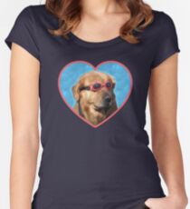 Camiseta entallada de cuello redondo Pegatinas Doggo: Perro Nadador