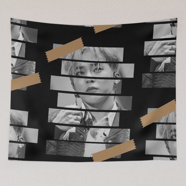 Item preview, Kim Minseok EXO Xiumin Korean Kpop Monochrome Stripe Design designed and sold by Piosenka Art.