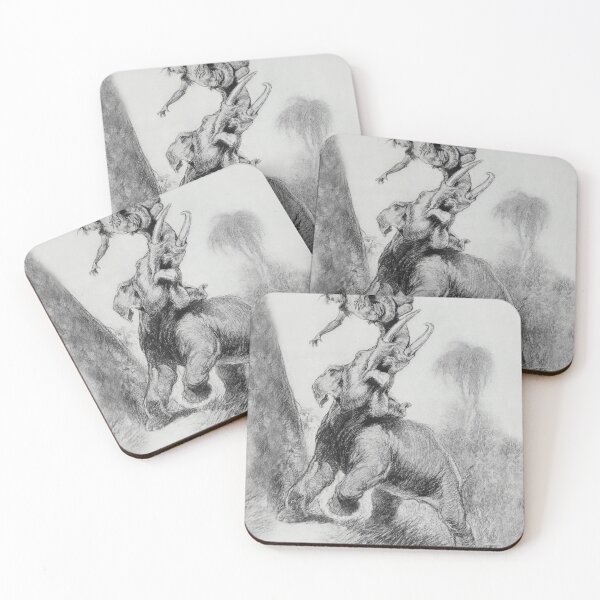 Item preview, Elephant attacking a man designed and sold by Vintage Designs +.