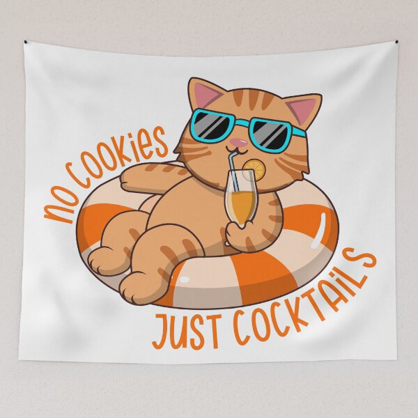 Item preview, No Cookies Just Cocktails Funny Cat designed and sold by Luan Huynh.