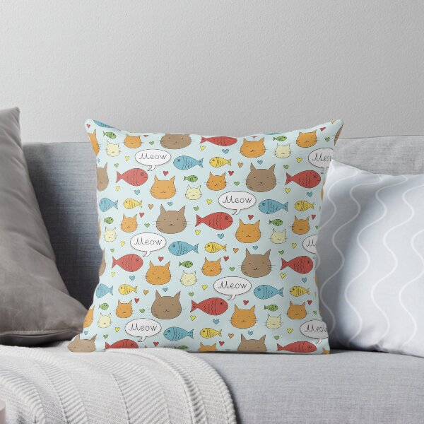 Item preview, Fish and cats pattern designed and sold by Kate-shop.