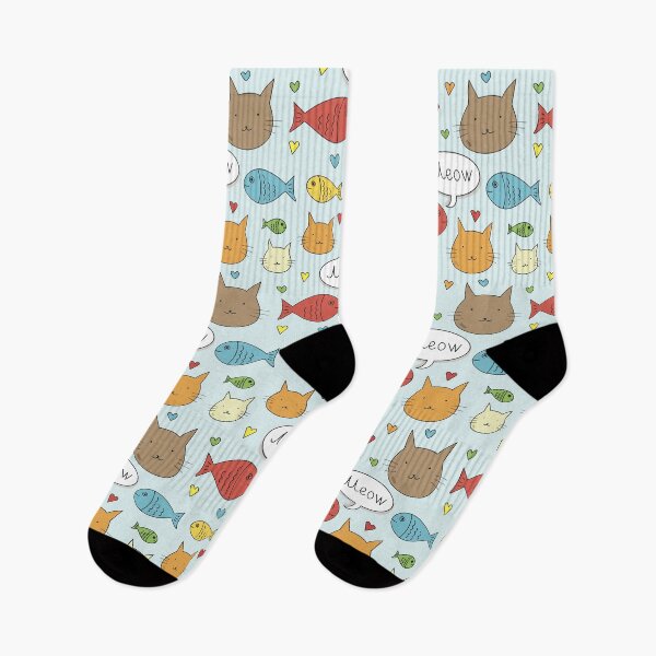 Item preview, Fish and cats pattern designed and sold by Kate-shop.