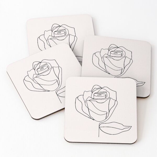 Item preview, One line rose flower. Continuous line print. designed and sold by CoCoArt-Ua.