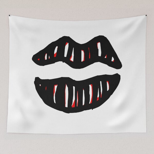 Item preview, Lips (Black and Red) designed and sold by Marla Perelmuter.