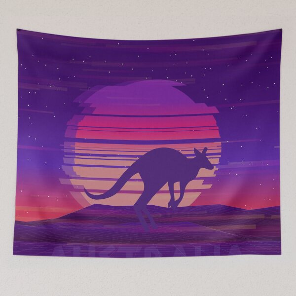 Item preview, Australia Kangaroo 70s Retro Sunset designed and sold by SLGreenArrow.