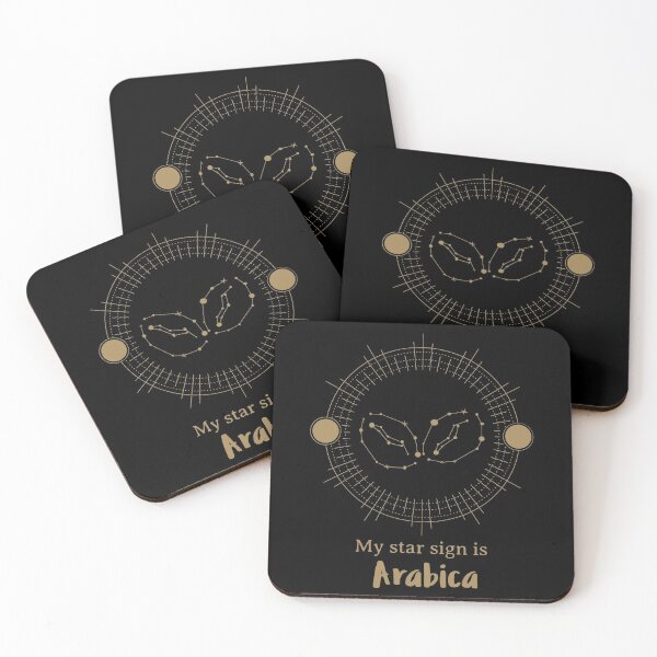 Item preview, My Star Sign Is Arabica (Celestial Coffee Bean Constellation - Gold) designed and sold by GlitterState.