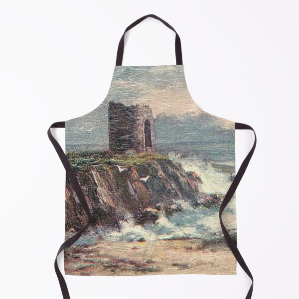 Item preview, Vintage Illustration of rough sea at Lady's Tower, Fife designed and sold by yourscotland.