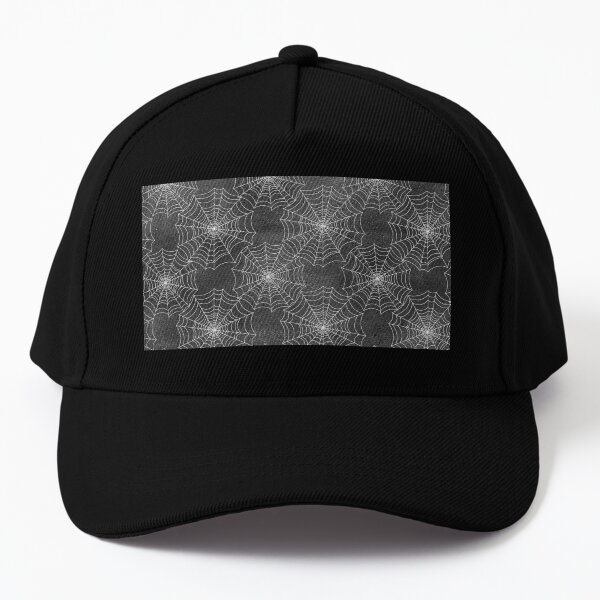 Spiders web design on a dark gray background Baseball Cap
