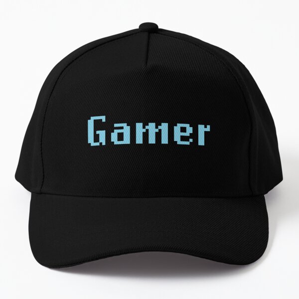 Gamer Retro Typography (light blue) Baseball Cap