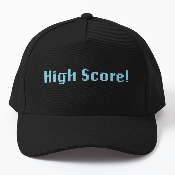 High Score Retro Typography (light blue) Baseball Cap