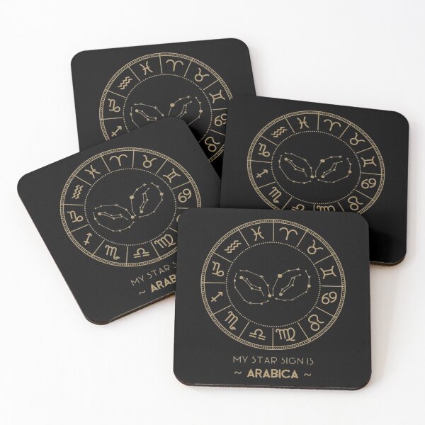 Item preview, My Star Sign Is Arabica (Zodiac Coffee Bean Constellation - Gold) designed and sold by GlitterState.