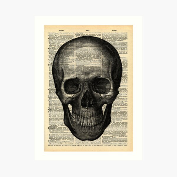 Internal Structures of Head #2 Art Print on Vintage Book Page Medical Anatomy