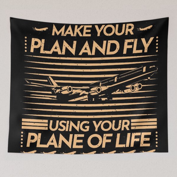 Item preview, T-shirt Design with Typography Plan Fly Silhouette Plane Vintage Style designed and sold by Peekonet.