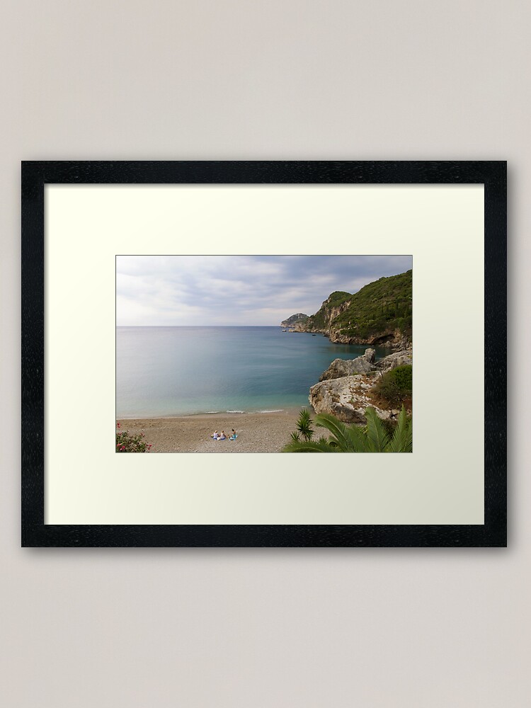 Alternate view of Liapades Beach, Corfu Island, Greece Framed Art Print