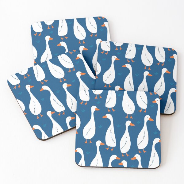 Item preview, Pattern with cute goose on blue background designed and sold by IrinaOstapenko.