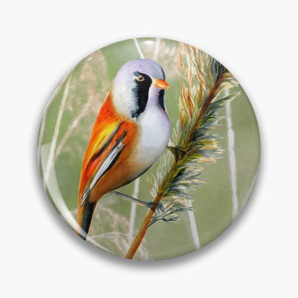 Item preview, Bearded Tit Bird Watercolor Artwork Bird Art designed and sold by Alison Langridge.