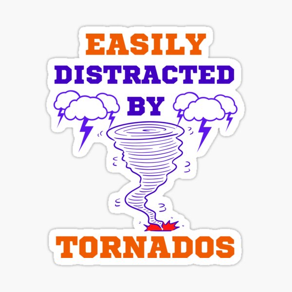 Vista previa del artículo con la obra «Fácilmente distraído por tornados», diseñado y vendido por WoodburyLake.