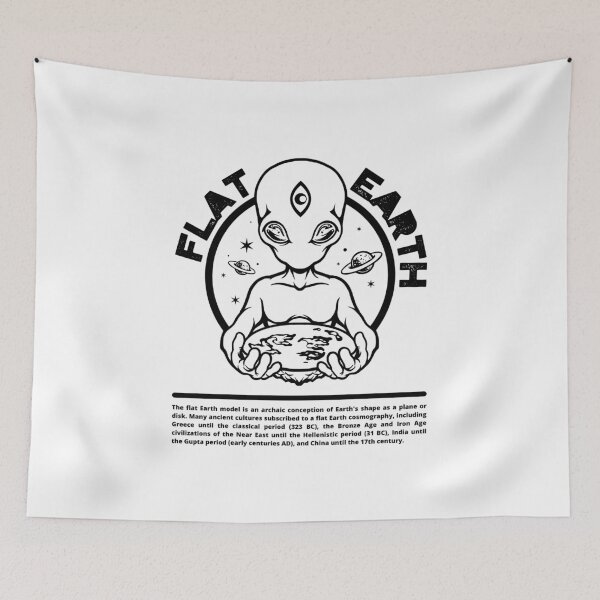 Item preview, Flat Earth Society, Flat Earthers Club, Alien, Black  designed and sold by anghelapparel.