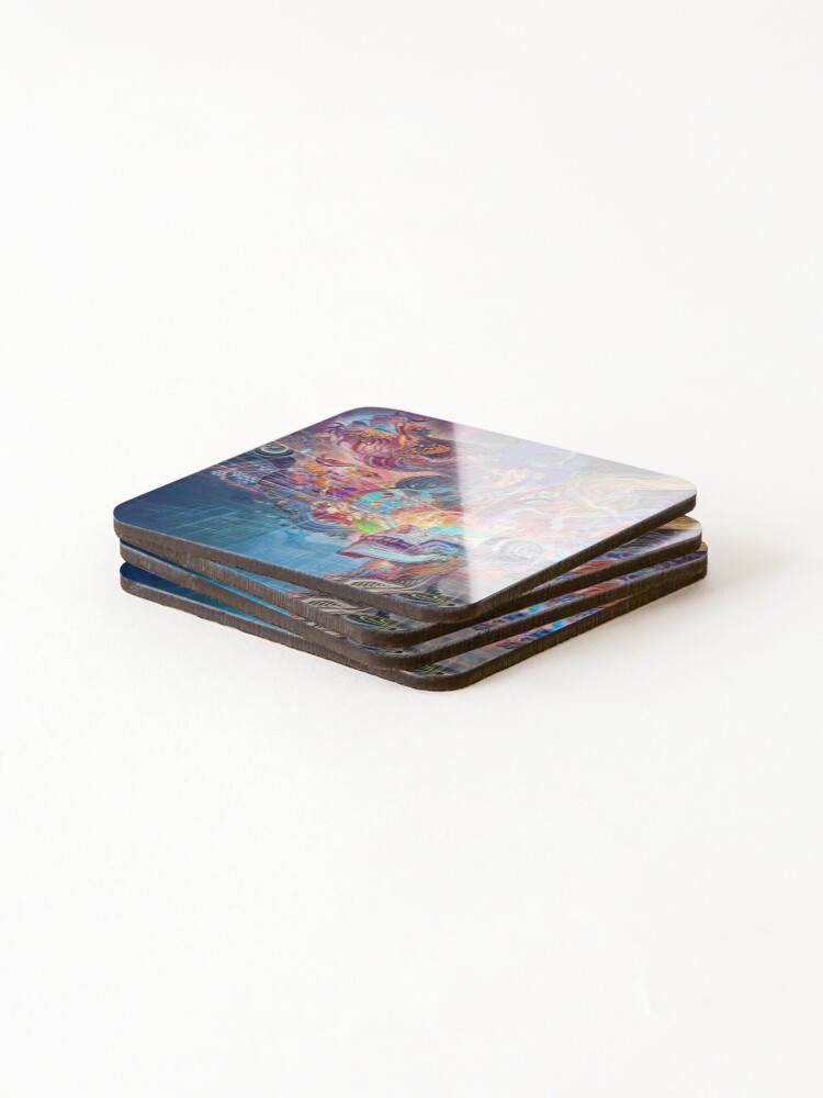 Thumbnail 4 of 5, Coasters (Set of 4), Psychedelic Brain Fuck designed and sold by R4vartz.