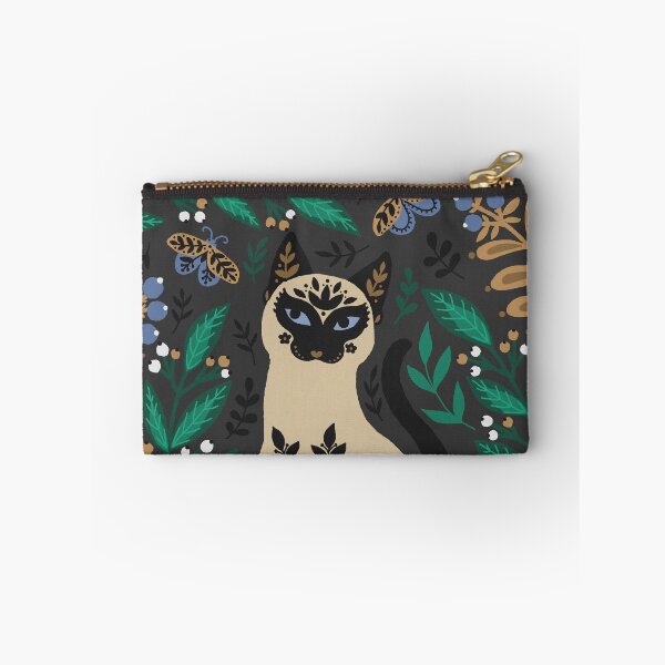 Item preview, Thai, Siamese cat in the garden. An ornament in the folk style of Hugge. designed and sold by NLobes.