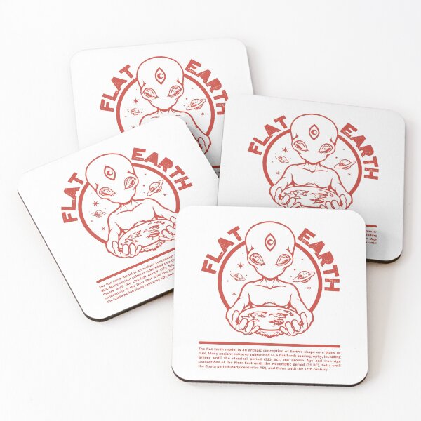 Item preview, Flat Earth Society, Flat Earthers Club, Alien, Red designed and sold by anghelapparel.