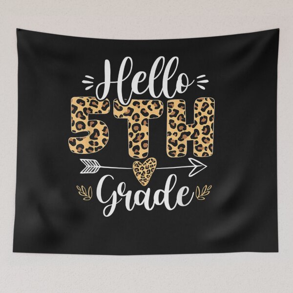 Item preview, hello 5th grade fifth grade teacher leopard back to school designed and sold by anthonybarr1205.