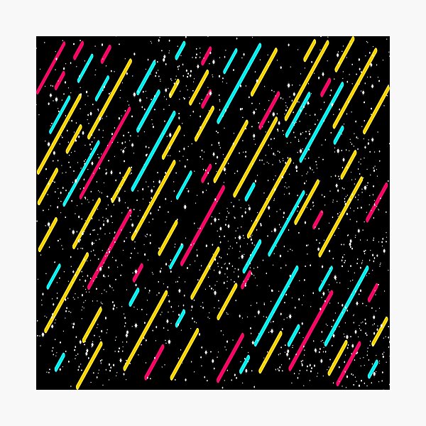 Out Rim Colourful Space Warp Speed Lines Design Photographic Print
