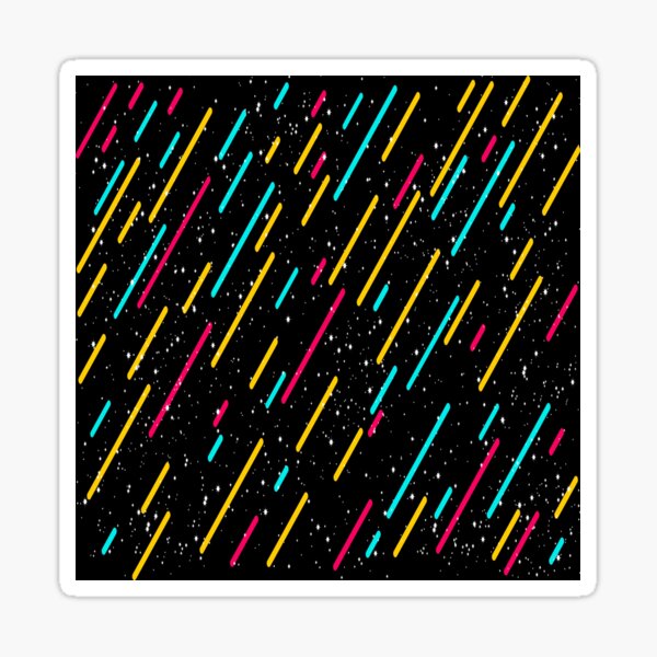 Out Rim Colourful Space Warp Speed Lines Design Sticker