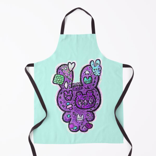 Item preview, Purple haired Japanese pop art bear rabbit cat designed and sold by Ben Ryuki Miyagi Architect.