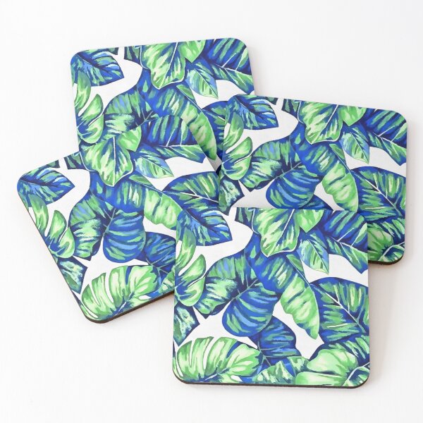 Item preview, Tropical Leaves Of Banana and Monstera Blue Green Cut Out 2 designed and sold by taiche.