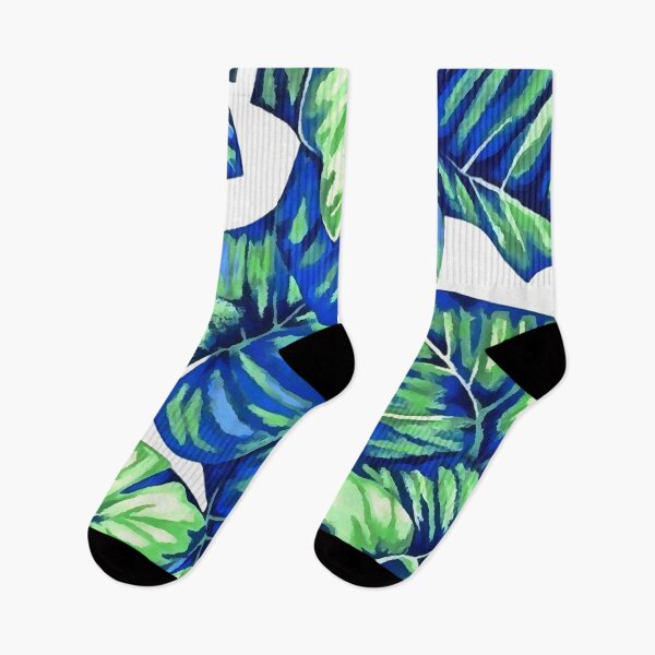 Item preview, Tropical Leaves Of Banana and Monstera Blue Green Cut Out 2 designed and sold by taiche.