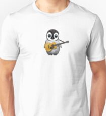 Musical Baby Penguin Playing Guitar Pink Unisex T-Shirt