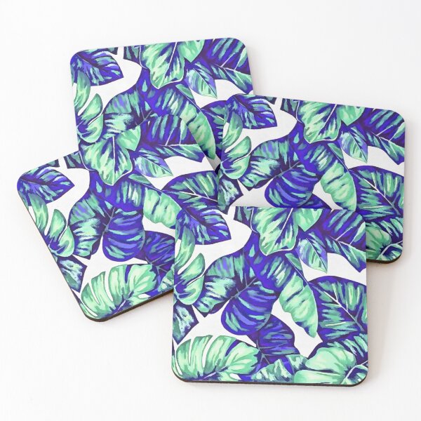 Item preview, Tropical Leaves Of Banana and Monstera Blue Aqua Cut Out designed and sold by taiche.