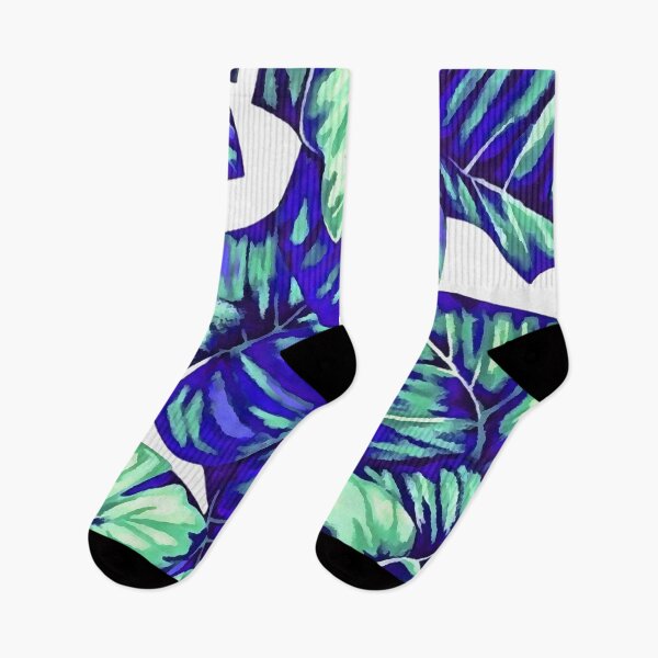 Item preview, Tropical Leaves Of Banana and Monstera Blue Aqua Cut Out designed and sold by taiche.