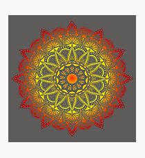 Vivid Fire Watercolor Mandala Photographic Print