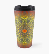 Vivid Fire Watercolor Mandala Travel Mug