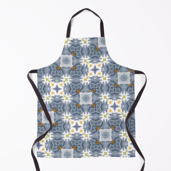 Item preview, Painted Blue, White and Yellow Floral Feminine Geometric Pattern designed and sold by cozycaroline.