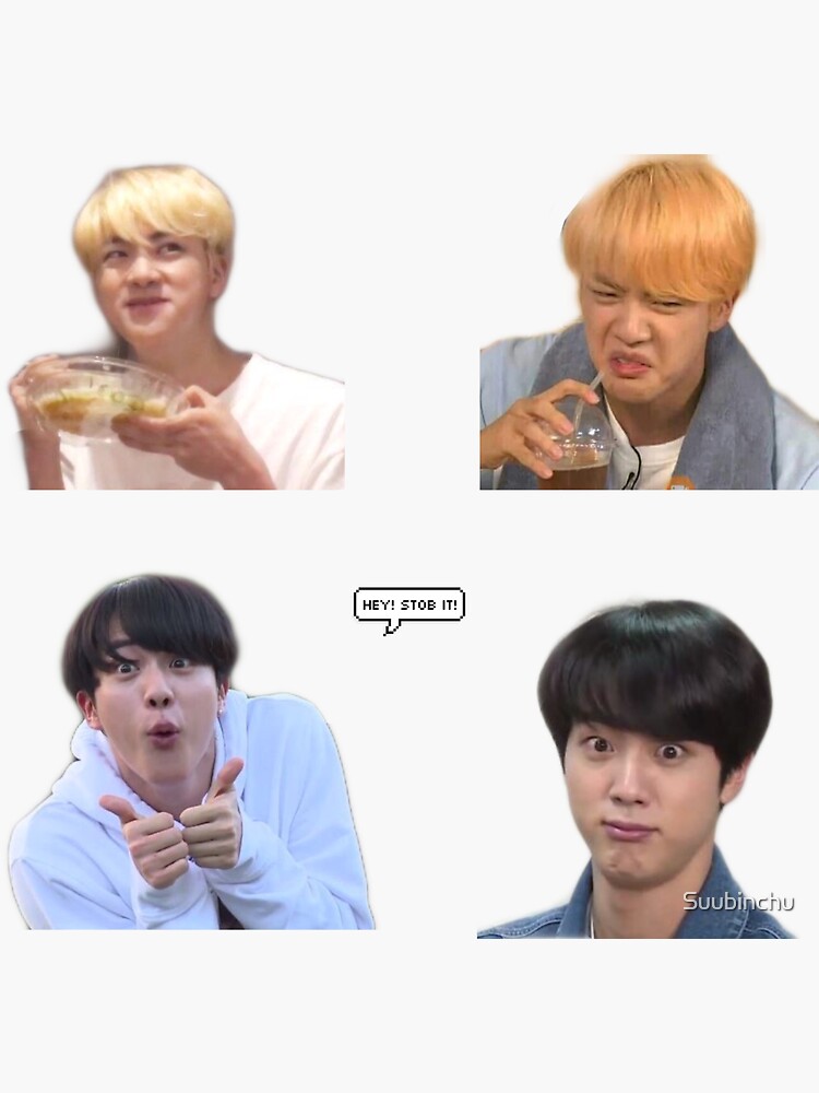 Bts Jin Funny Faces Set Sticker For Sale By Suubinchu Redbubble