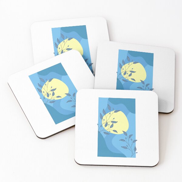 Item preview, botanical line art with blue background designed and sold by Aziramada.