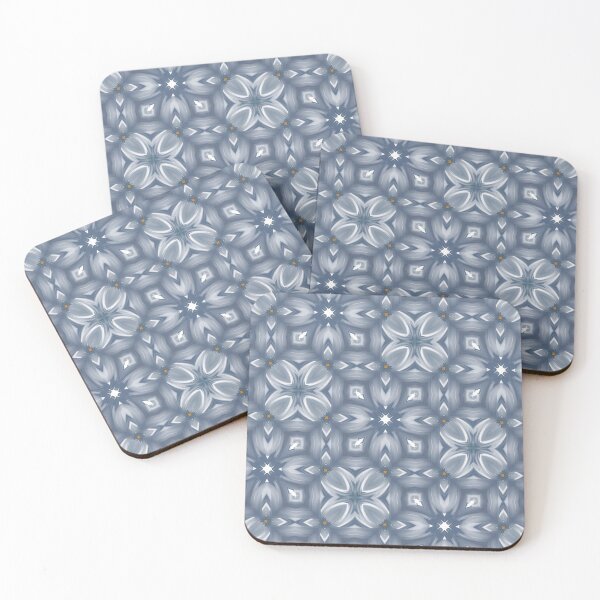 Item preview, Painted Blue, White and Yellow Floral Feminine Geometric Pattern designed and sold by cozycaroline.