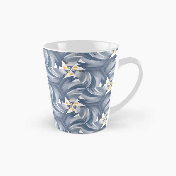 Item preview, Painted Blue, White and Yellow Floral Feminine Geometric Pattern designed and sold by cozycaroline.